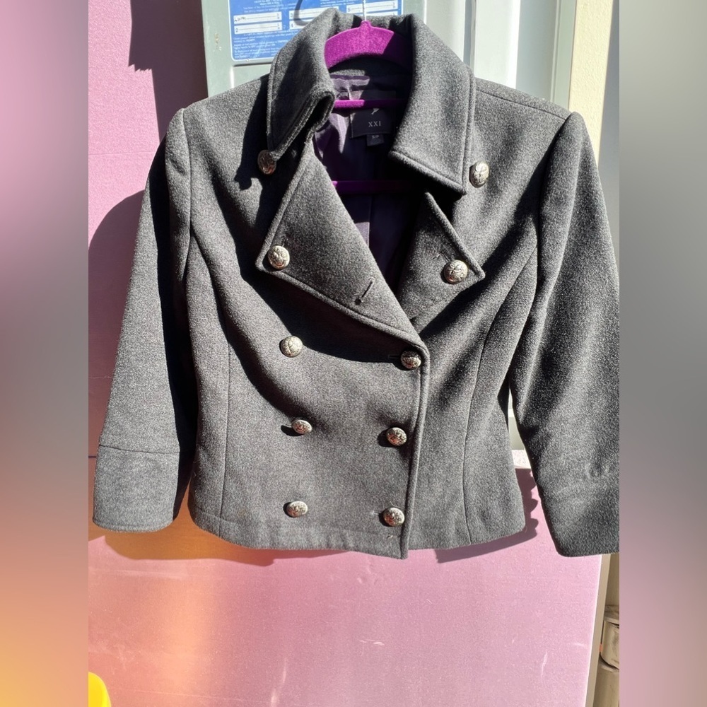 Y2K XXI Gray Wool Double Breasted Jacket
